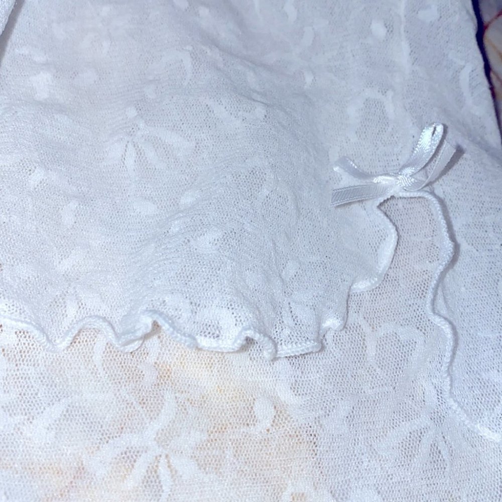 VS Vintage Rare Boyshort y2K‎ Panty with Charm white Lace Mesh Shorts - Picture 4 of 8